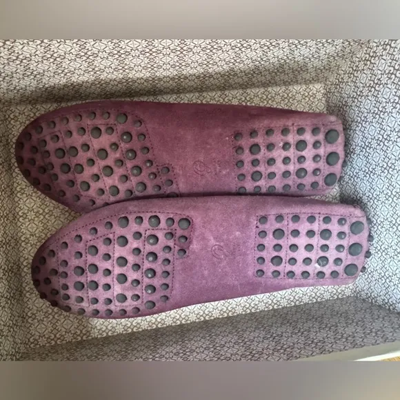 M Gemi Felize Suede Driving Loafers Purple Grape Size 8.5 38.5