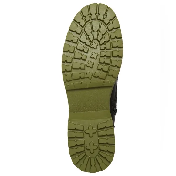 MADDEN GIRL WOMENS CARRA COMBAT BOOT BLACK/OLIVE