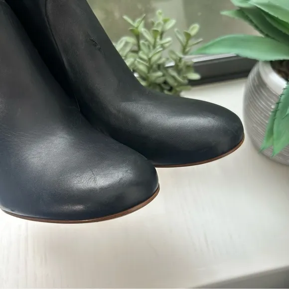 Madewell Black Ankle Boots with Chunky Heel