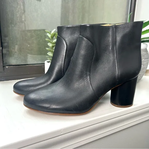 Madewell Black Ankle Boots with Chunky Heel