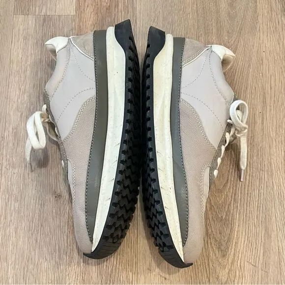 Madewell MWL Kickoff Trainer Sneakers in Leather in Greige size 9