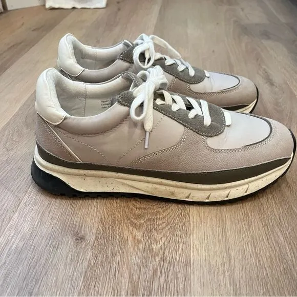 Madewell MWL Kickoff Trainer Sneakers in Leather in Greige size 9