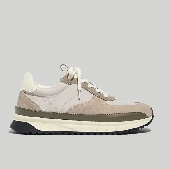 Madewell MWL Kickoff Trainer Sneakers in Leather in Greige size 9