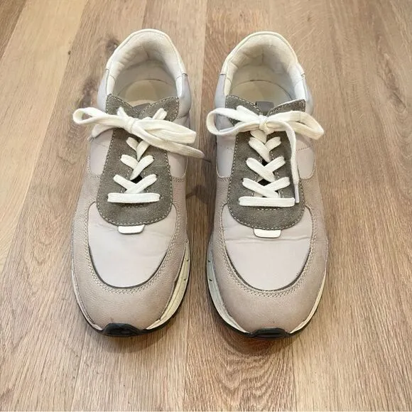 Madewell MWL Kickoff Trainer Sneakers in Leather in Greige size 9