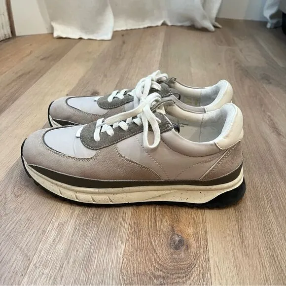 Madewell MWL Kickoff Trainer Sneakers in Leather in Greige size 9