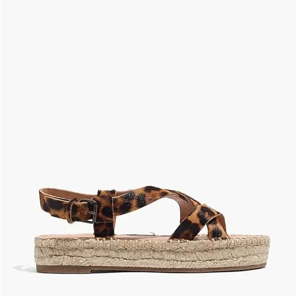 Madewell sandals The Malia Espadrille Sandal in Leopard Calf Hair