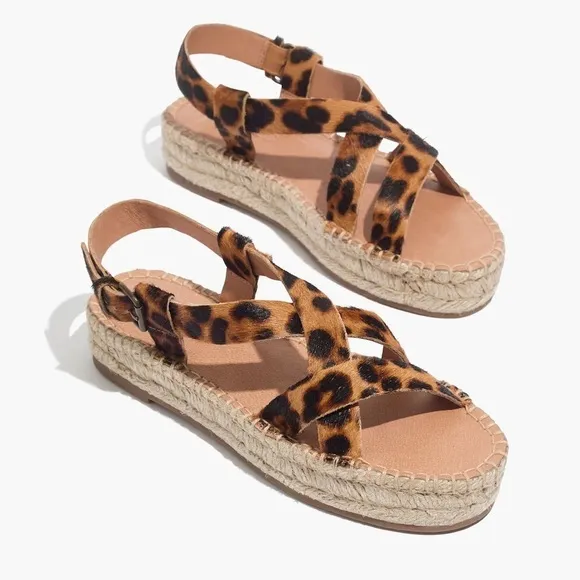 Madewell sandals The Malia Espadrille Sandal in Leopard Calf Hair