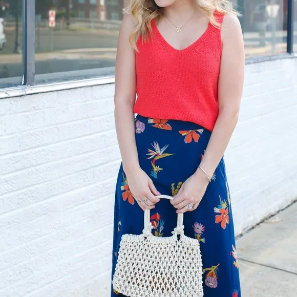 Madewell - Silk Atrium Midi Skirt in Bird of Paradise, Sz 4, Tropic Floral Night