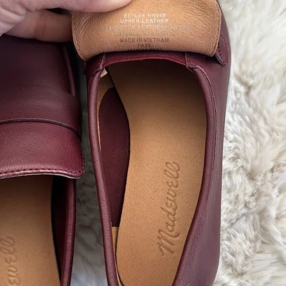 Madewell The Lacey Loafer in Leather Cabernet Size 5