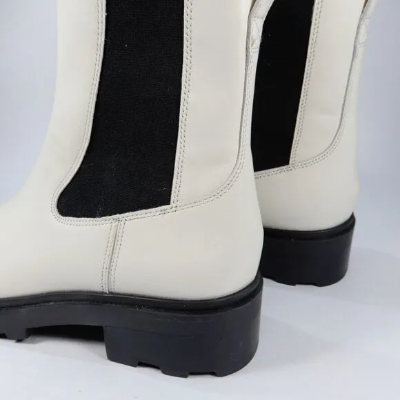 Madewell The Wyckoff Chelsea Lug Sole Boots Size 9.5 Pale Parchment LEATHER NEW