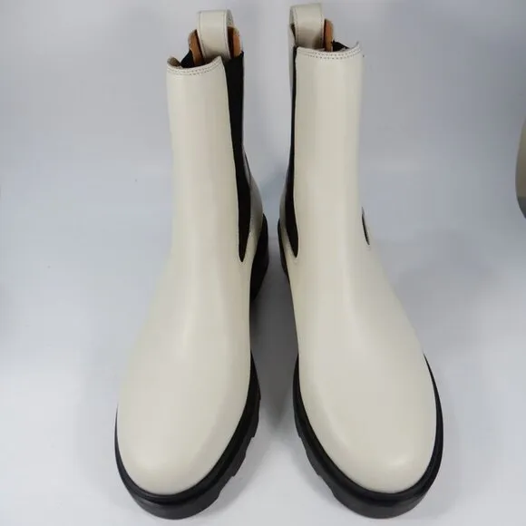 Madewell The Wyckoff Chelsea Lug Sole Boots Size 9.5 Pale Parchment LEATHER NEW