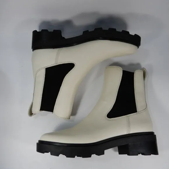 Madewell The Wyckoff Chelsea Lug Sole Boots Size 9.5 Pale Parchment LEATHER NEW