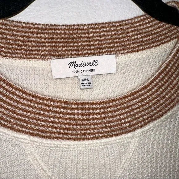 madewell tipped cashmere crewneck sweater