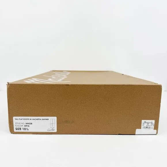 Madewell Womens The Drumgold Boot US 10.5 Brown Leather Flat Mid Calf NIB