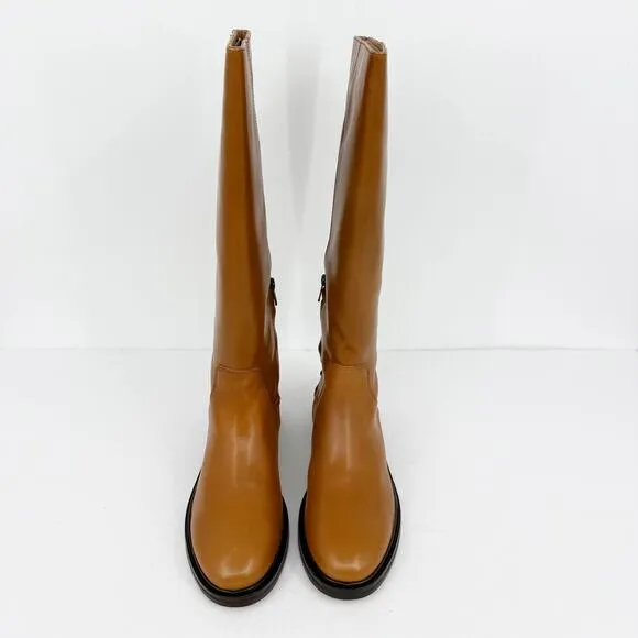 Madewell Womens The Drumgold Boot US 10.5 Brown Leather Flat Mid Calf NIB