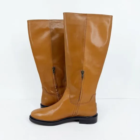 Madewell Womens The Drumgold Boot US 10.5 Brown Leather Flat Mid Calf NIB