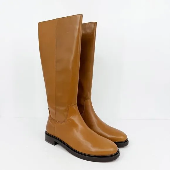 Madewell Womens The Drumgold Boot US 10.5 Brown Leather Flat Mid Calf NIB