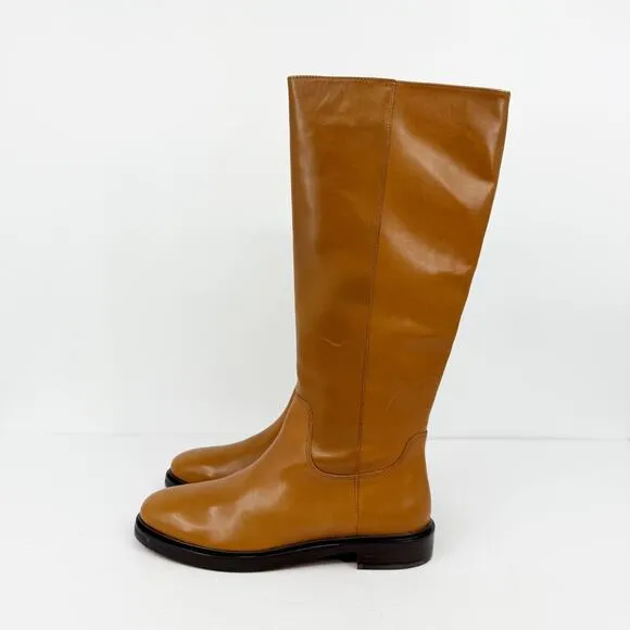 Madewell Womens The Drumgold Boot US 10.5 Brown Leather Flat Mid Calf NIB