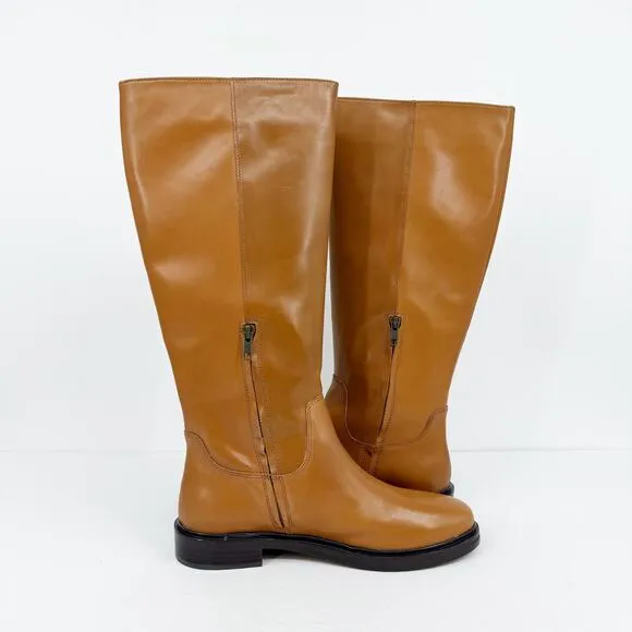Madewell Womens The Drumgold Boot US 10.5 Brown Leather Flat Mid Calf NIB