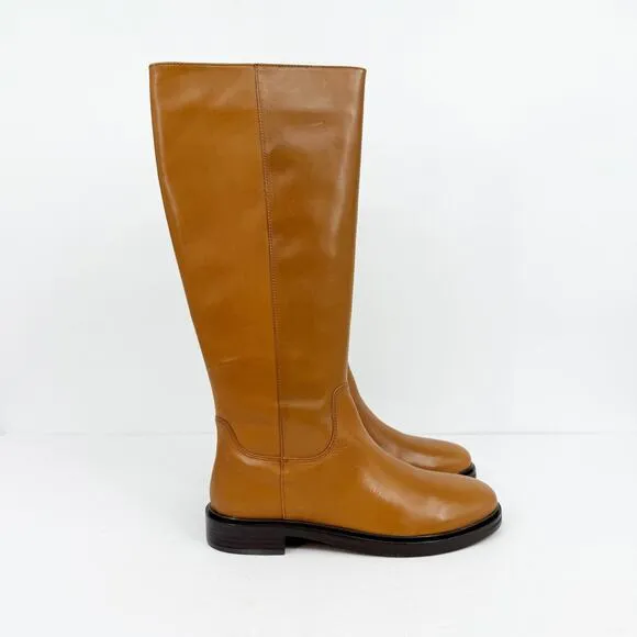 Madewell Womens The Drumgold Boot US 10.5 Brown Leather Flat Mid Calf NIB