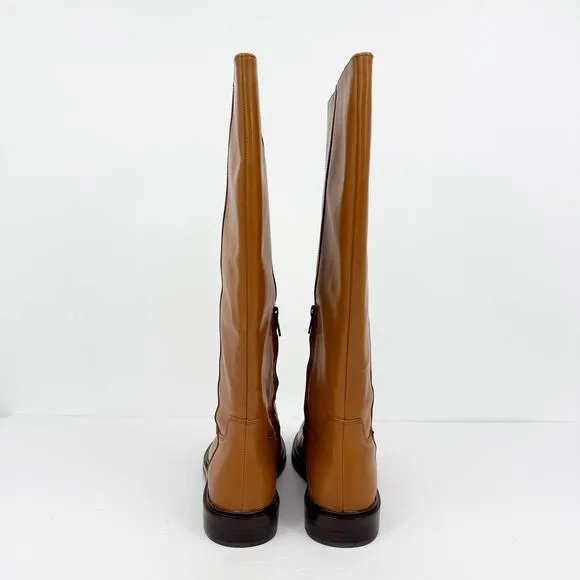 Madewell Womens The Drumgold Boot US 10.5 Brown Leather Flat Mid Calf NIB