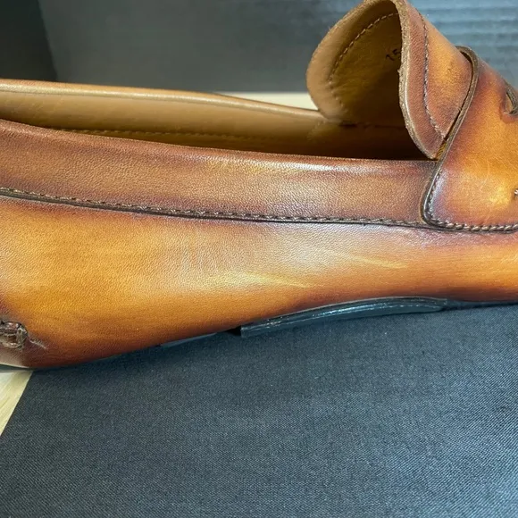 Magnanni Size 9 &quot;Vance&quot; Brown Leather Penny Loafers • Excellent Condition