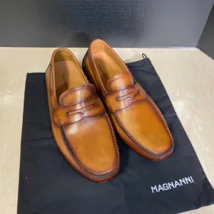 Magnanni Size 9 &quot;Vance&quot; Brown Leather Penny Loafers • Excellent Condition