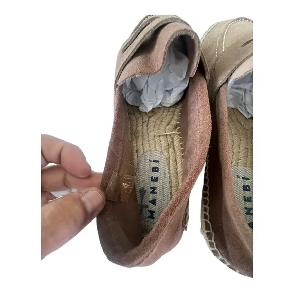 Manebi Hamptons Brown Suede Espadrilles Slip-On Loafers Spain Men's Sz 42 US 9