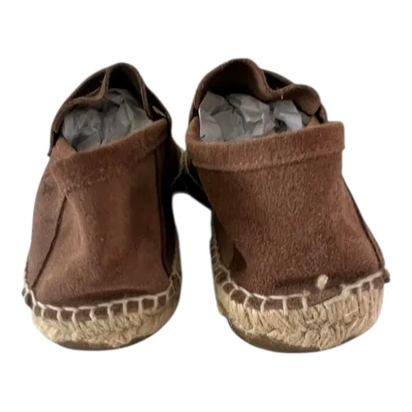 Manebi Hamptons Brown Suede Espadrilles Slip-On Loafers Spain Men's Sz 42 US 9