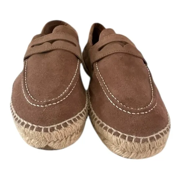 Manebi Hamptons Brown Suede Espadrilles Slip-On Loafers Spain Men's Sz 42 US 9
