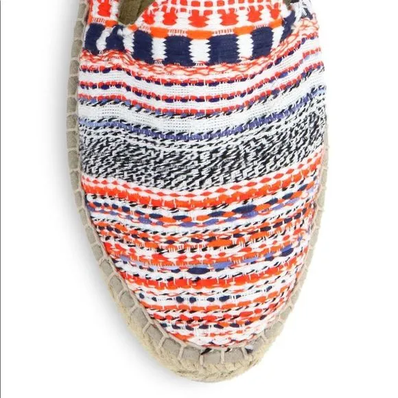 Manebi Ibiza Stripe Tweed Espadrilles Flats 10 NWT
