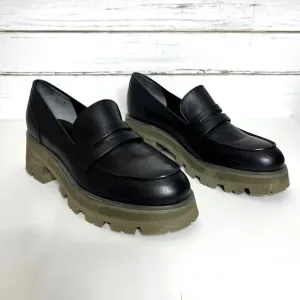 Marc Fisher Latika Lug Sole Platform Loafers Blackk Shoe Size 10
