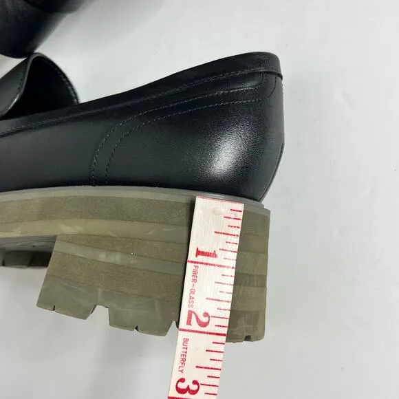 Marc Fisher Latika Lug Sole Platform Loafers Blackk Shoe Size 10