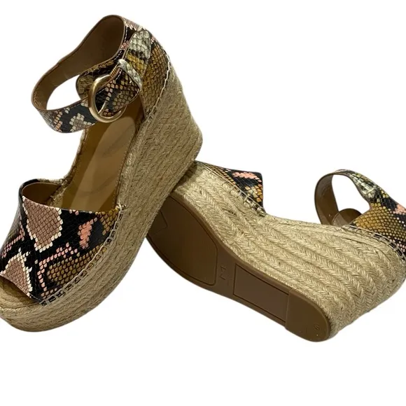 MARC FISHER LTD ALIDAS WEDGE SANDALS SZ 7.5