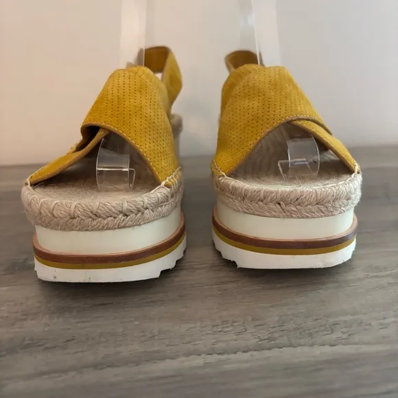Marc Fisher Sandals Espadrilles Glenna Platform Suede Slingback Size 8