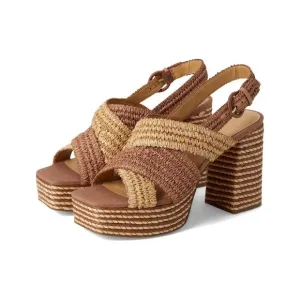Marc Fisher Shoes Caddy Dark Natural Multi Heeled Sandals