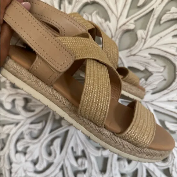 Marc Fisher Tan Espadrille Shoes with Woven Straps