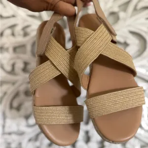 Marc Fisher Tan Espadrille Shoes with Woven Straps