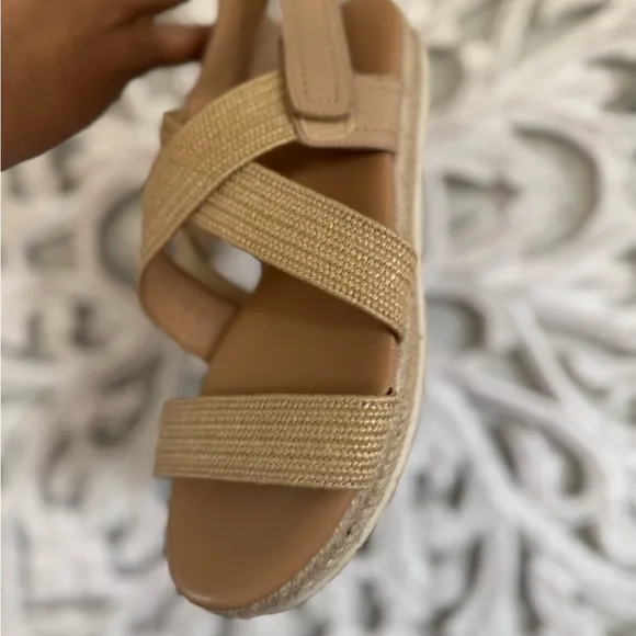 Marc Fisher Tan Espadrille Shoes with Woven Straps