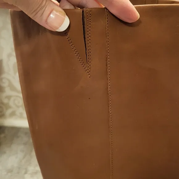 Marc Fisher Tan Heeled Boots with Chunky Block Heel