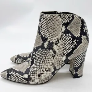 Marc Fisher Womens Unno Snakeskin Embossed Heeled Ankle Boots Size 8 Pointed Toe