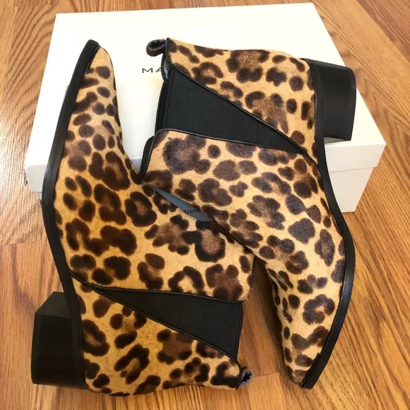 Marc Fisher Yale Calf Hair Booties Leopard 8