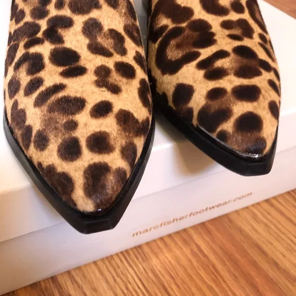 Marc Fisher Yale Calf Hair Booties Leopard 8