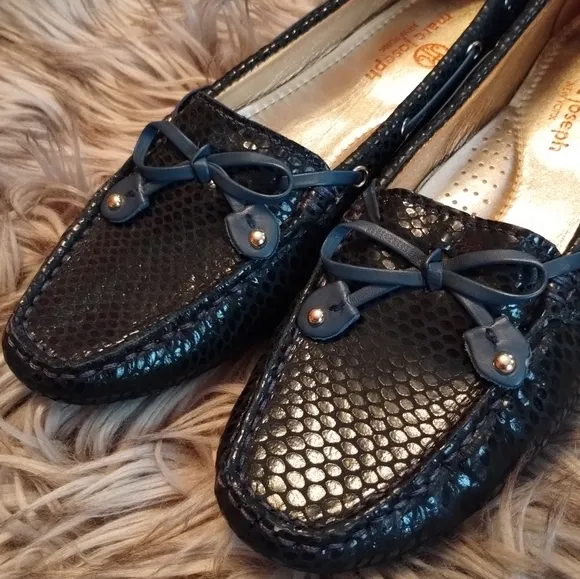 Marc Joseph Cypress Hill Blue Leather Slip On Driving Loafers