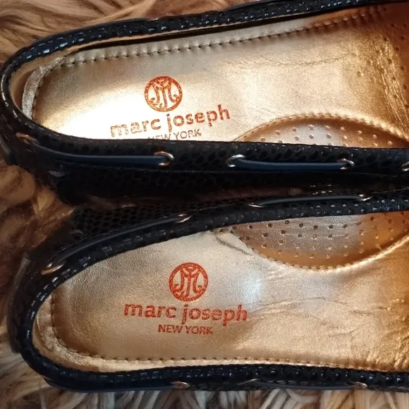 Marc Joseph Cypress Hill Blue Leather Slip On Driving Loafers