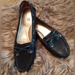 Marc Joseph Cypress Hill Blue Leather Slip On Driving Loafers