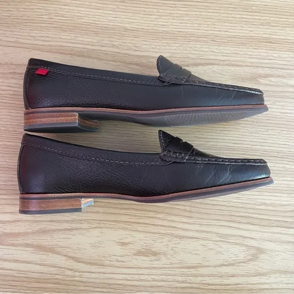 🆕🥿Marc Joseph East Village Brown Grainy Leather Penny Loafers Women 7.5