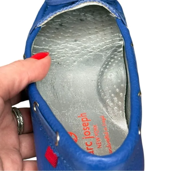 Marc Joseph Leather Tumbled Golf Shoes Blue Size 7 (Fits 7.5-8)