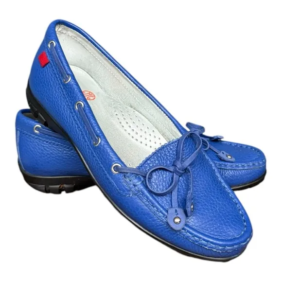 Marc Joseph Leather Tumbled Golf Shoes Blue Size 7 (Fits 7.5-8)
