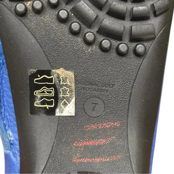 Marc Joseph Leather Tumbled Golf Shoes Blue Size 7 (Fits 7.5-8)